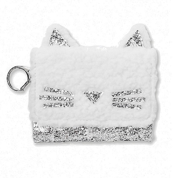Justice Girls Unicorn Wallet Initial K Faux Fur White Green Pink New